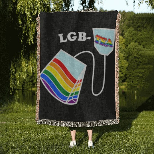 LGBTea Funny Teacup Rainbow Pride Month Gay Tea Woven Blankets