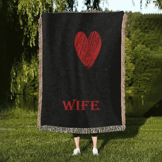 I Love My Crazy Wife Purview With Red heart508 Woven Blankets