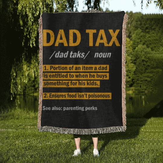 Vintage Dad Tax Definition Men Funny Father's Day Woven Blankets