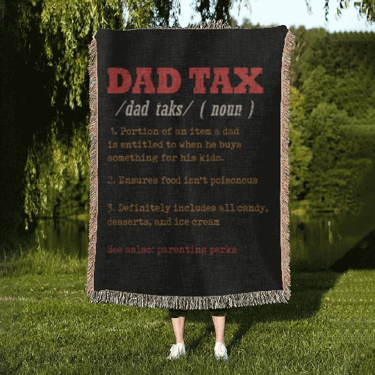 Vintage Dad Tax Definition Men Funny Father's Day Woven Blankets
