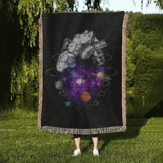 Heart galaxy space lover Woven Blankets
