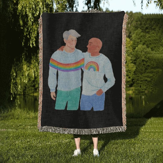 lesbian lgbtq pride valentine day 2022 valentines Woven Blankets