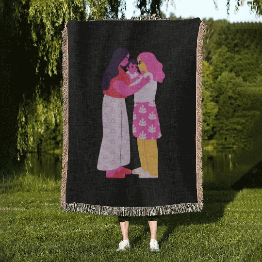 lesbian lgbtq pride valentine day 202 valentines Woven Blankets