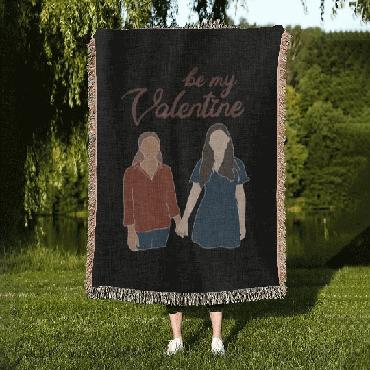 lesbian lgbtq pride valentine day 202 valentines Woven Blankets