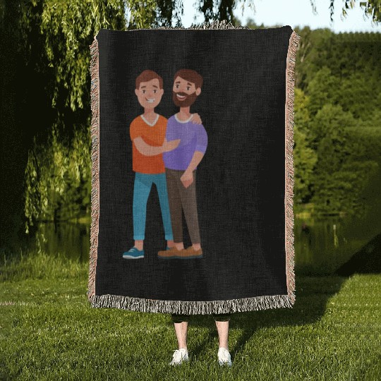 lesbian lgbtq pride valentine day 2023 valentines Woven Blankets