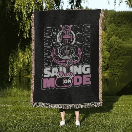Sailing Sailor Lady Woven Blankets