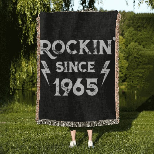 57 Year Old: Classic Rock 1965 57th Birthdayfantas Woven Blankets