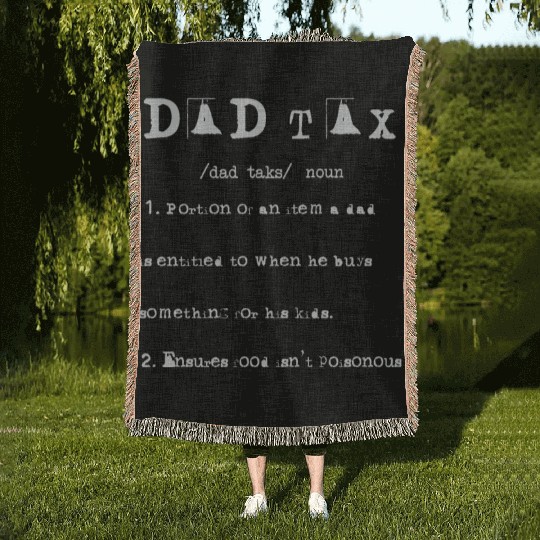 Vintage Dad Tax Definition Men Funny Father's Day Woven Blankets