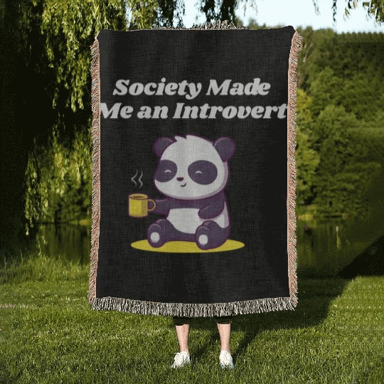 Handcrafted by Society Introvert Sayings Antisocia Woven Blankets