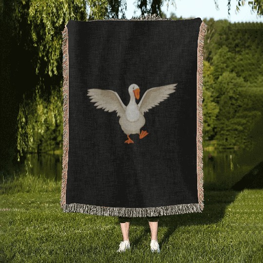 silly goose Woven Blankets
