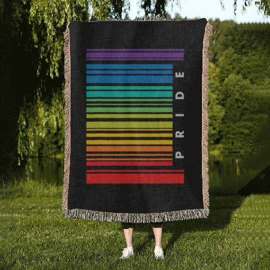 Barcode Gay Pride LGBT Lesbian Bisexual Woven Blankets