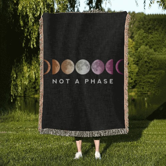Women Not a phase Moon LGBT Gay Pride Lesbian Woven Blankets