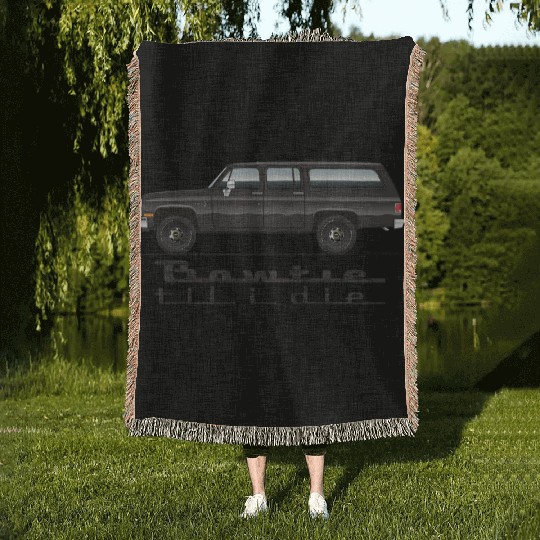 BOWTIE Midnight Black Woven Blankets
