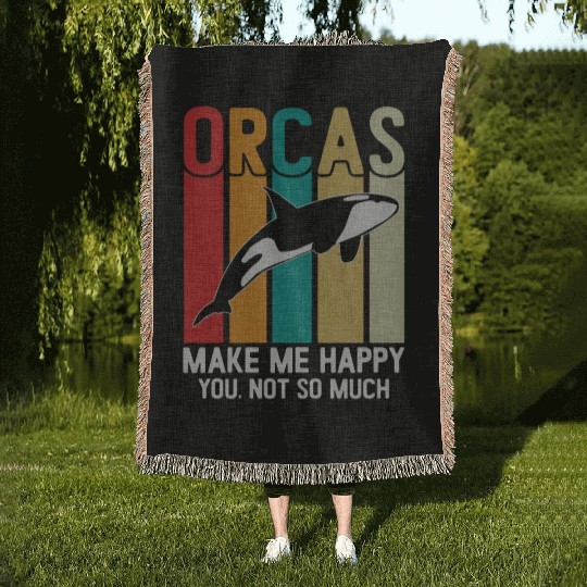 King Orca, Ruler of the Seas Woven Blankets