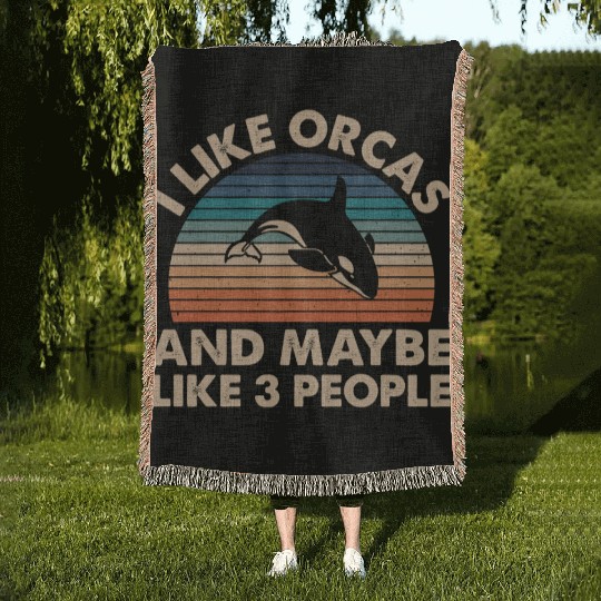 King Orca, Ruler of the Seas Woven Blankets