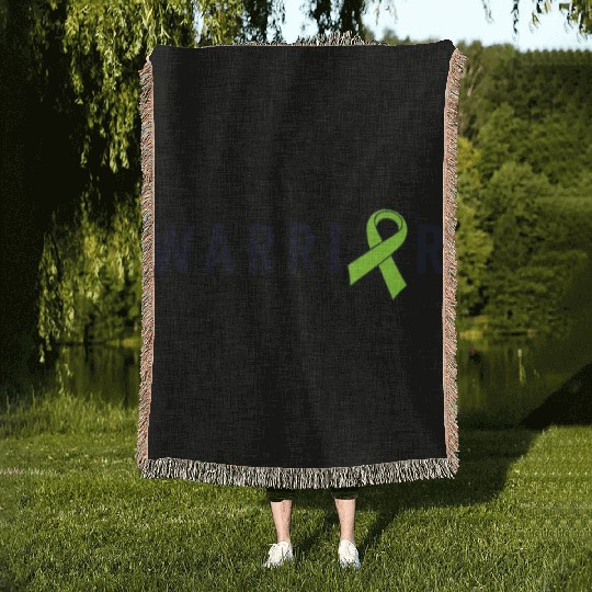 Warrior Lime Green Awareness Ribbon Lyme Disease Woven Blankets