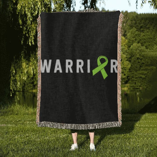 Warrior Lime Green Awareness Ribbon Lyme Disease Woven Blankets