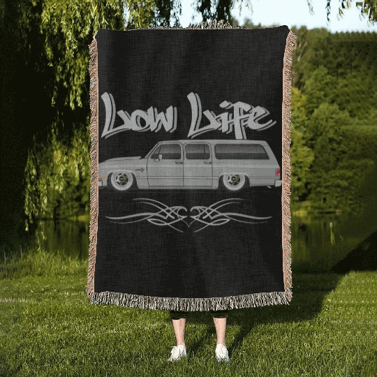 low life Light Silver Woven Blankets