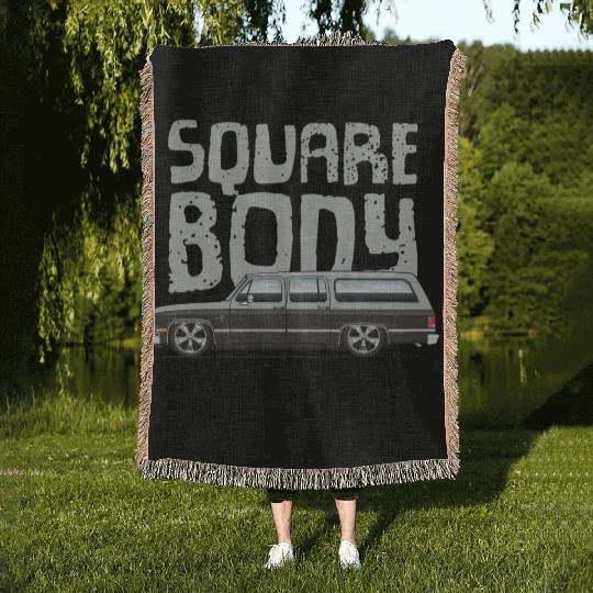 square body Light Silver Woven Blankets