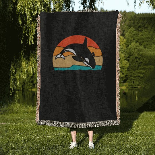 The Orca My Spirit Animal Woven Blankets