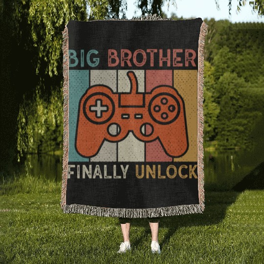 Big Brother Finally Big Bro Gamer Promoted Son Woven Blankets