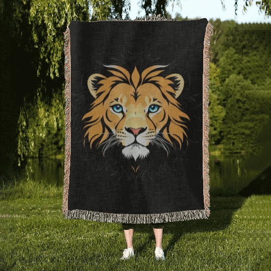 Royal Cartoon Lion - King of the Jungle 18 Woven Blankets