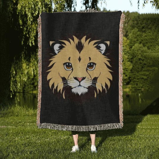 Royal Cartoon Lion - King of the Jungle 22 Woven Blankets