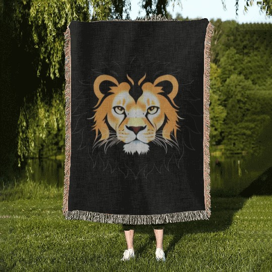 Royal Cartoon Lion - King of the Jungle 14 Woven Blankets