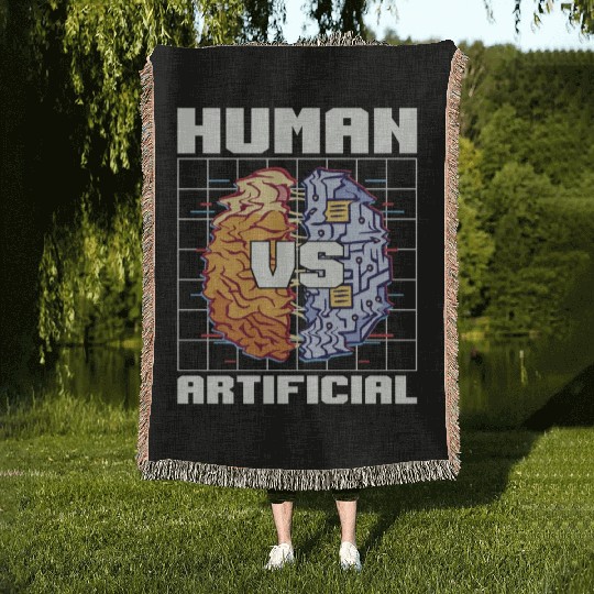 Artificial Intelligence Human VS Engineer Robotics Woven Blankets