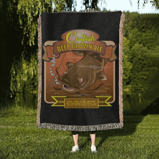 Catfish Deep Brown Ale Woven Blankets