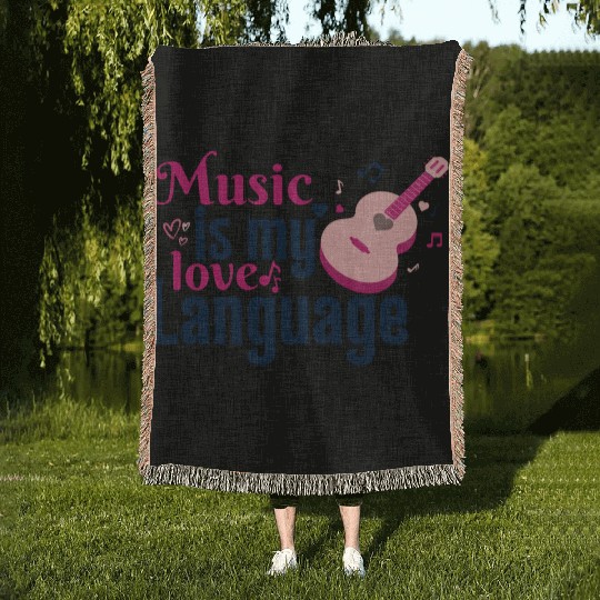 Music Is My Love Language Woven Blankets