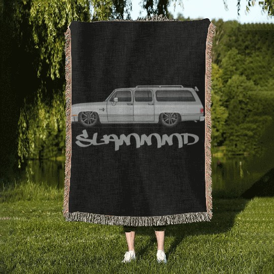 SLAMMMD Light Silver Woven Blankets