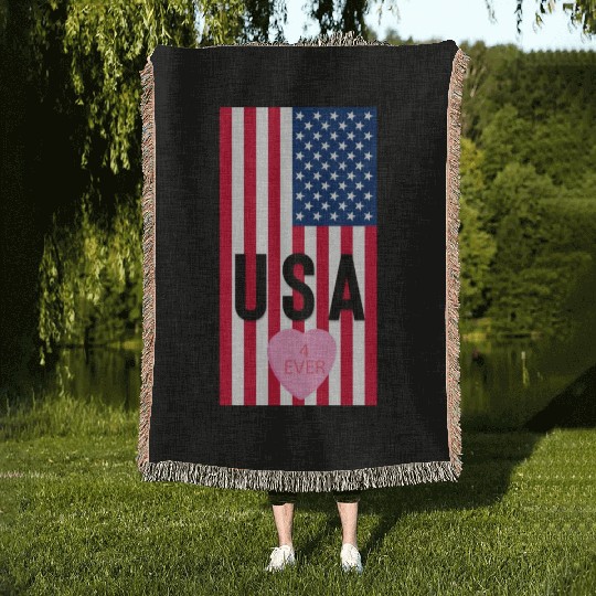 USA Stars and Stripes Woven Blankets