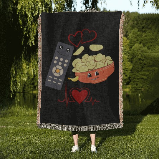 funny matching couples Woven Blankets