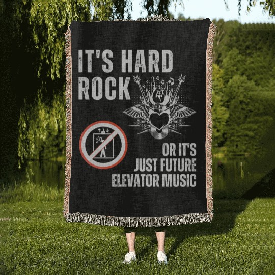 Hard Rock or Future Elevator Music Woven Blankets