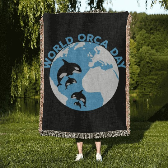 World Orca Day Woven Blankets