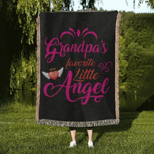 Grandpa's Favorite Little Angel Woven Blankets