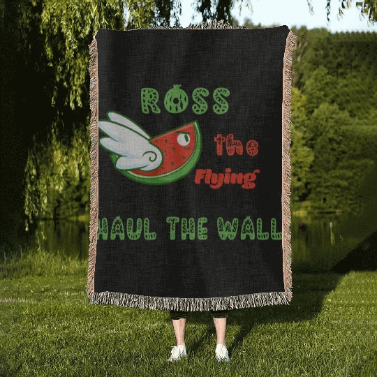 Ross The Flying Watermelon Haul The Wall Woven Blankets