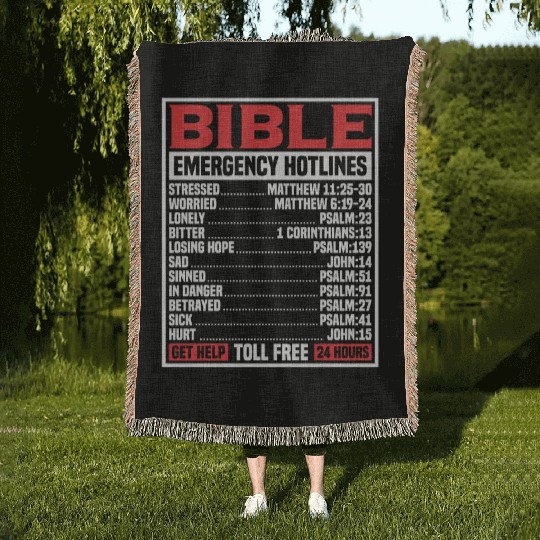 Bible Verse Emergency Numbers Christian Hotline Ps Woven Blankets