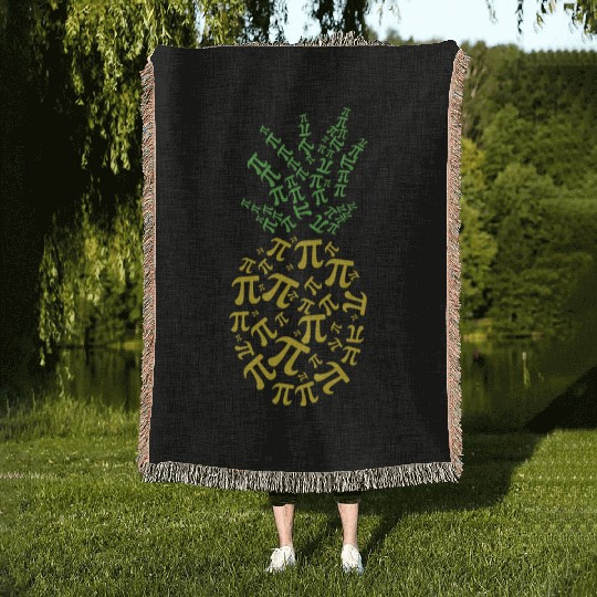 Pineapple Pi Math Holiday Mathematics Funny Pi Woven Blankets