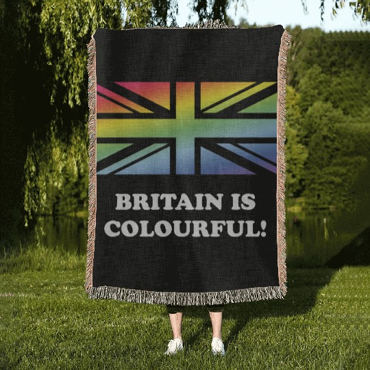 Britain Is Colourful! (Union Jack, United Kingdom) Woven Blankets