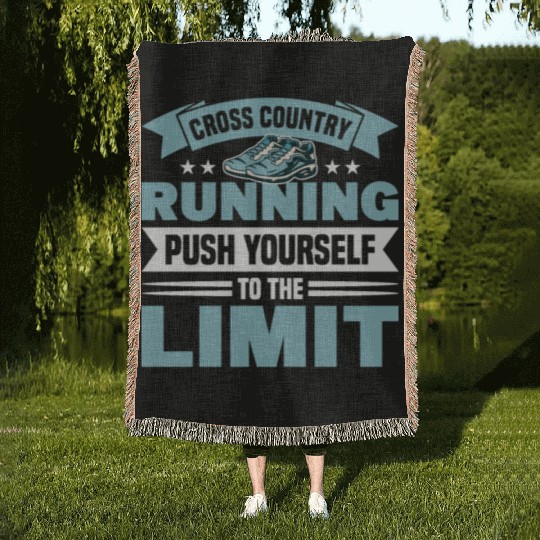Cross Running, Push Yourself To The Limit Woven Blankets