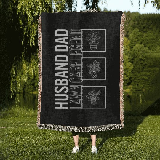 Husband Dad Lawn Care Legend, Garden Plant Woven Blankets