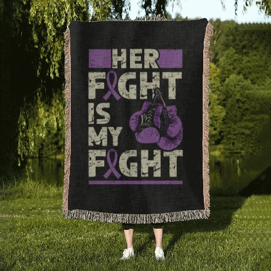 Her Fight My Fight Ribbon Epileptic Epilepsy Woven Blankets