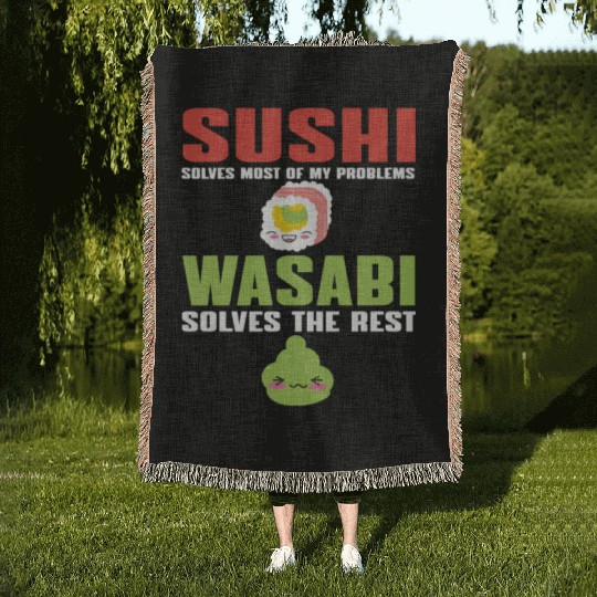 Sushi And Wasabi Woven Blankets