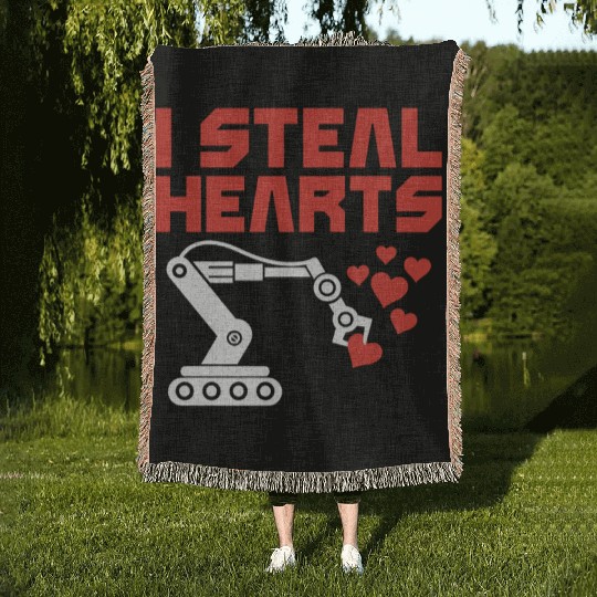 Robot Robotics Engineer Valentines Woven Blankets