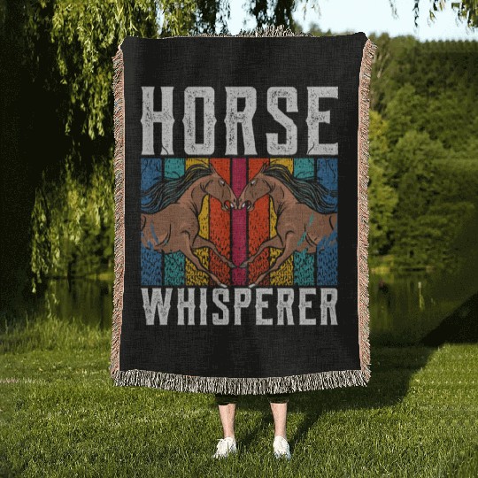 Horse Whisperer Equestrian Rider Riding Lover Woven Blankets