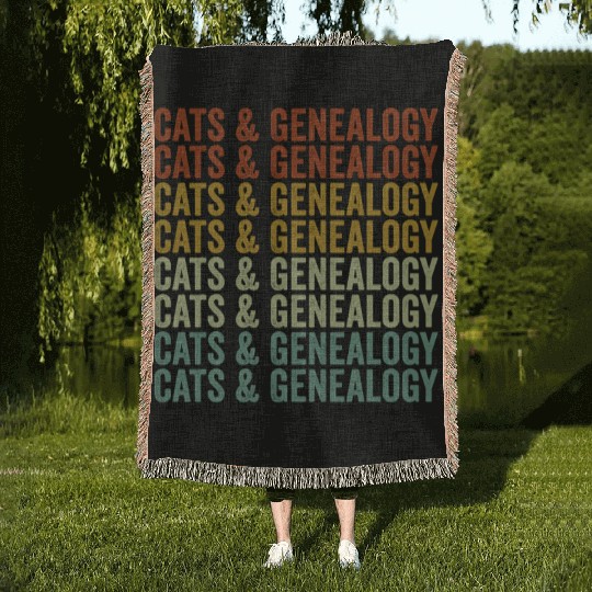 Cats & Genealogy Genealogy Genealogist Cats Lover Woven Blankets