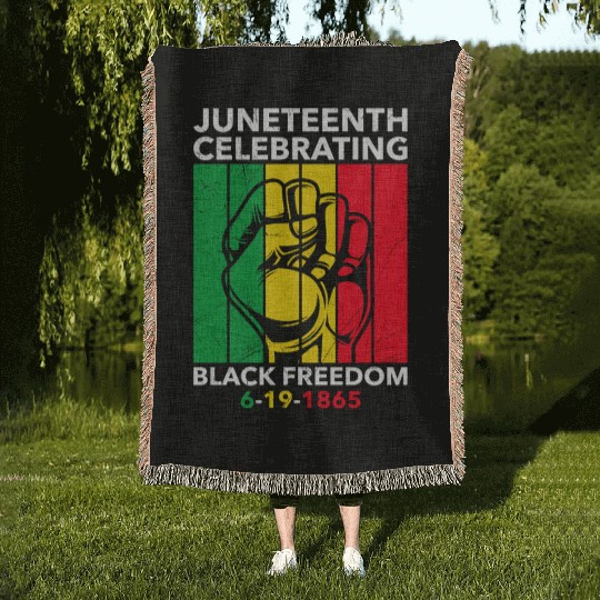 Juneteenth free since 1865 Black History US Africa Woven Blankets