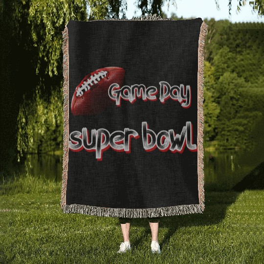 super bowl sunday Woven Blankets